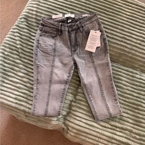 Skinnygirl Gray Mid-Rise Skinny Ankle Jeans